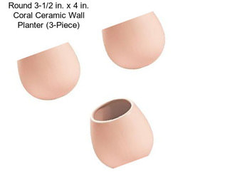 Round 3-1/2 in. x 4 in. Coral Ceramic Wall Planter (3-Piece)