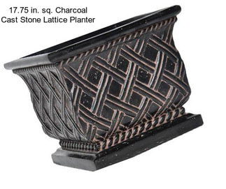 17.75 in. sq. Charcoal Cast Stone Lattice Planter