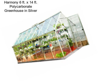 Harmony 6 ft. x 14 ft. Polycarbonate Greenhouse in Silver