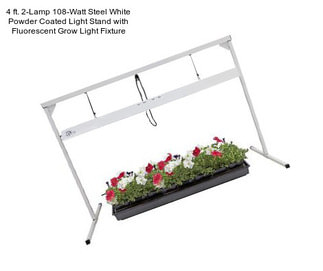 4 ft. 2-Lamp 108-Watt Steel White Powder Coated Light Stand with Fluorescent Grow Light Fixture