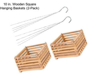 10 in. Wooden Square Hanging Baskets (2-Pack)