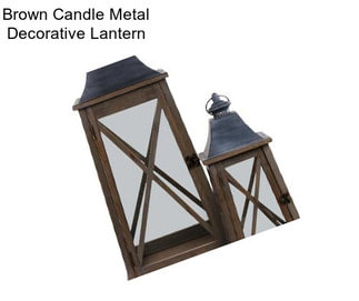 Brown Candle Metal Decorative Lantern