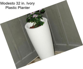 Modesto 32 in. Ivory Plastic Planter