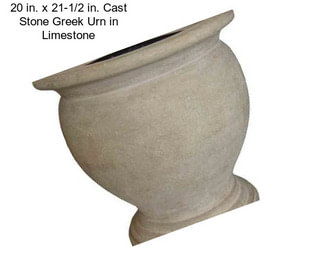 20 in. x 21-1/2 in. Cast Stone Greek Urn in Limestone