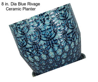8 in. Dia Blue Rivage Ceramic Planter