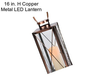 16 in. H Copper Metal LED Lantern