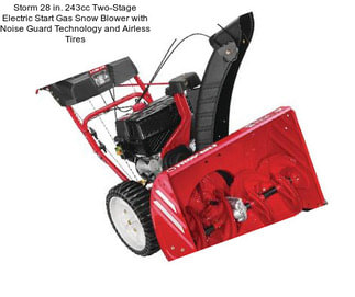 Storm 28 in. 243cc Two-Stage Electric Start Gas Snow Blower with Noise Guard Technology and Airless Tires