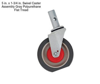 5 in. x 1-3/4 in. Swivel Caster Assembly Gray Polyurethane Flat Tread