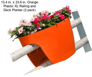 13.4 in. x 23.6 in. Orange Plastic XL Railing and Deck Planter (2 pack)