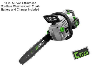 14 in. 56-Volt Lithium-ion Cordless Chainsaw with 2.5Ah Battery and Charger Included