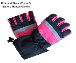 Pink and Black Women\'s Battery Heated Gloves