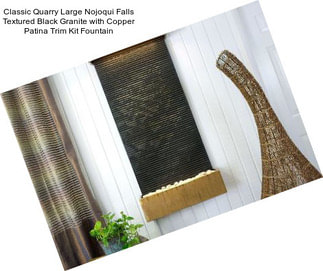 Classic Quarry Large Nojoqui Falls Textured Black Granite with Copper Patina Trim Kit Fountain