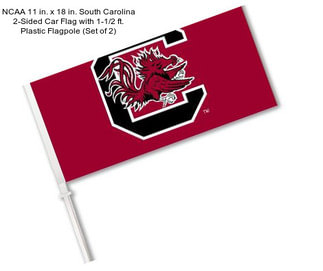 NCAA 11 in. x 18 in. South Carolina 2-Sided Car Flag with 1-1/2 ft. Plastic Flagpole (Set of 2)