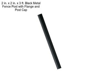 2 in. x 2 in. x 3 ft. Black Metal Fence Post with Flange and Post Cap