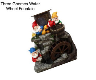 Three Gnomes Water Wheel Fountain