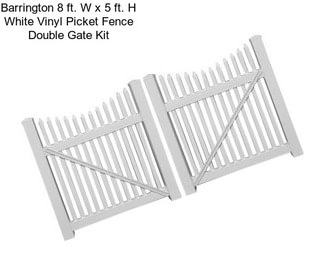 Barrington 8 ft. W x 5 ft. H White Vinyl Picket Fence Double Gate Kit