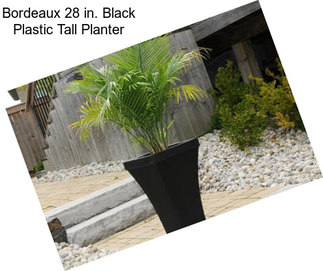 Bordeaux 28 in. Black Plastic Tall Planter