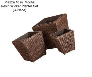 Piazza 18 in. Mocha Resin Wicker Planter Set (3-Piece)