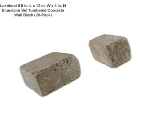 Lakeland II 8 in. L x 12 in. W x 4 in. H Bluestone Set Tumbeled Concrete Wall Block (20-Pack)