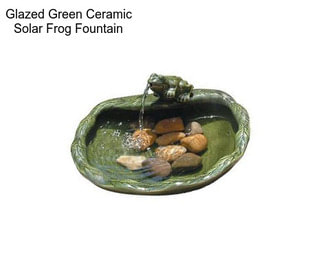 Glazed Green Ceramic Solar Frog Fountain