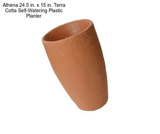 Athena 24.5 in. x 15 in. Terra Cotta Self-Watering Plastic Planter