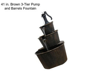 41 in. Brown 3-Tier Pump and Barrels Fountain
