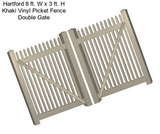 Hartford 8 ft. W x 3 ft. H Khaki Vinyl Picket Fence Double Gate