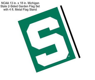 NCAA 13 in. x 18 in. Michigan State 2-Sided Garden Flag Set with 4 ft. Metal Flag Stand