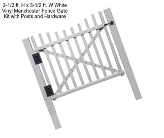 3-1/2 ft. H x 3-1/2 ft. W White Vinyl Manchester Fence Gate Kit with Posts and Hardware