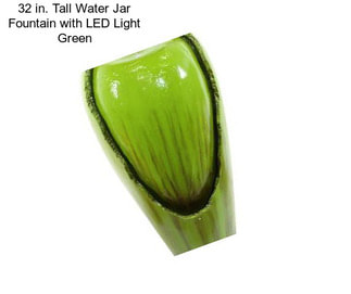 32 in. Tall Water Jar Fountain with LED Light Green