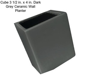 Cube 3 1/2 in. x 4 in. Dark Grey Ceramic Wall Planter