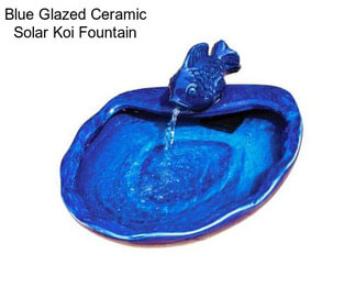 Blue Glazed Ceramic Solar Koi Fountain