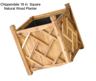 Chippendale 18 in. Square Natural Wood Planter