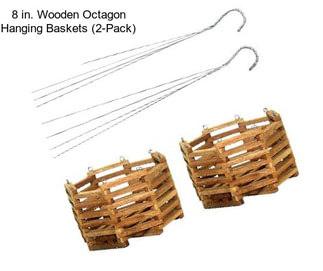 8 in. Wooden Octagon Hanging Baskets (2-Pack)