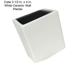 Cube 3 1/2 in. x 4 in. White Ceramic Wall Planter