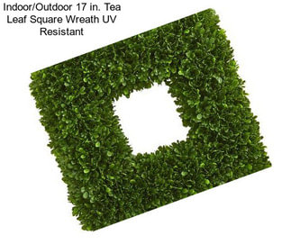 Indoor/Outdoor 17 in. Tea Leaf Square Wreath UV Resistant