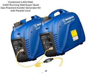 Combined 4,400-Watt, 3,600 Running Watt Super Quiet Gas Powered Inverter Generator Kit with Parallel Cord