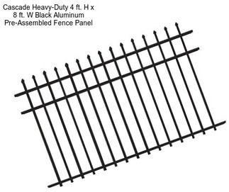 Cascade Heavy-Duty 4 ft. H x 8 ft. W Black Aluminum Pre-Assembled Fence Panel