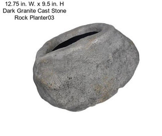 12.75 in. W. x 9.5 in. H Dark Granite Cast Stone Rock Planter03