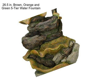 26.5 in. Brown, Orange and Green 5-Tier Water Fountain