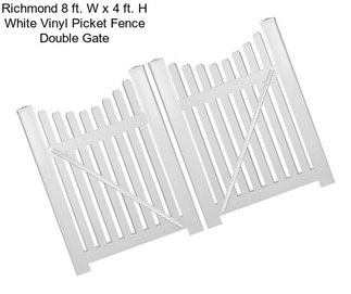 Richmond 8 ft. W x 4 ft. H White Vinyl Picket Fence Double Gate