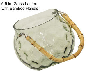 6.5 in. Glass Lantern with Bamboo Handle