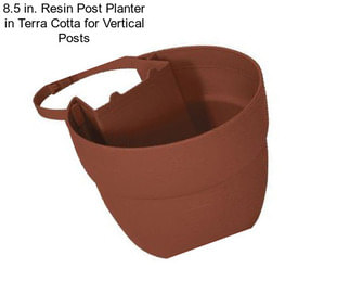 8.5 in. Resin Post Planter in Terra Cotta for Vertical Posts