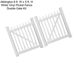 Abbington 8 ft. W x 5 ft. H White Vinyl Picket Fence Double Gate Kit