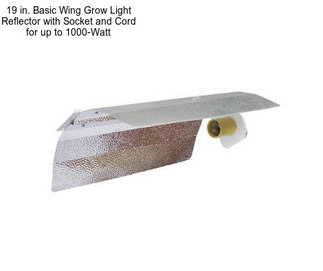 19 in. Basic Wing Grow Light Reflector with Socket and Cord for up to 1000-Watt