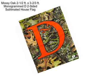 Mossy Oak 2-1/2 ft. x 3-2/3 ft. Monogrammed D 2-Sided Sublimated House Flag