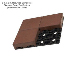 8 in. x 8 in. Redwood Composite Standard Paver Grid System (4 Pavers and 1 Grid)