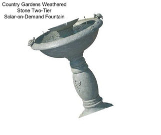 Country Gardens Weathered Stone Two-Tier Solar-on-Demand Fountain