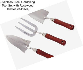 Stainless Steel Gardening Tool Set with Rosewood Handles (3-Piece)