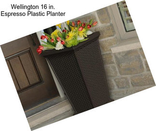 Wellington 16 in. Espresso Plastic Planter